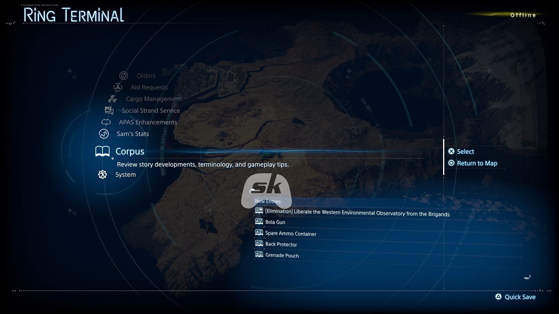 Head over to SSS and tap X in Death Stranding 2 (Image via Sportskeeda Gaming // Sony Interactive Entertainment)